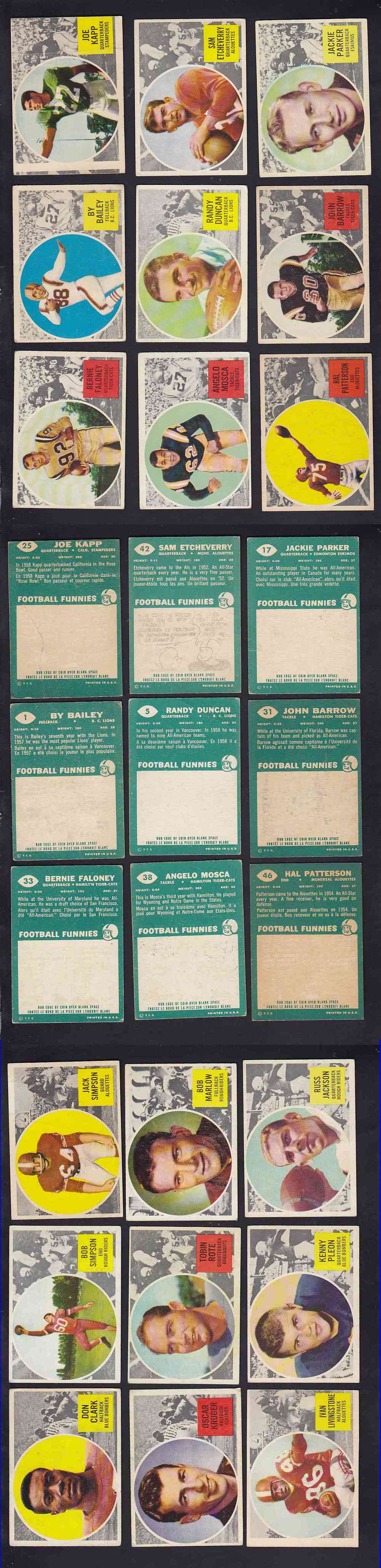 1960 CFL TOPPS FOOTBALL CARD FULL SET 88/88 photo