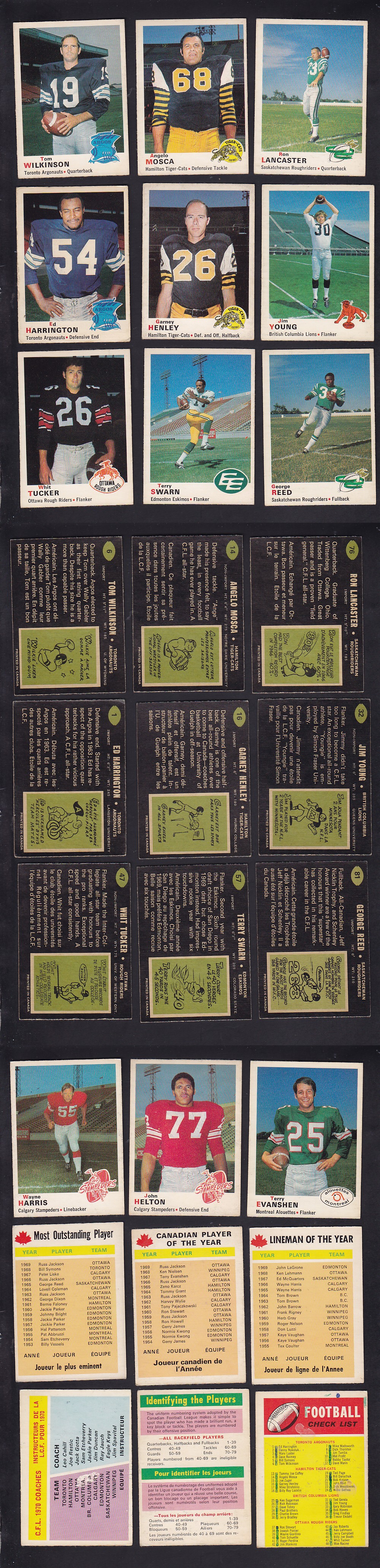 1970 CFL O-PEE-CHEE FOOTBALL CARD FULL SET 115/115 photo