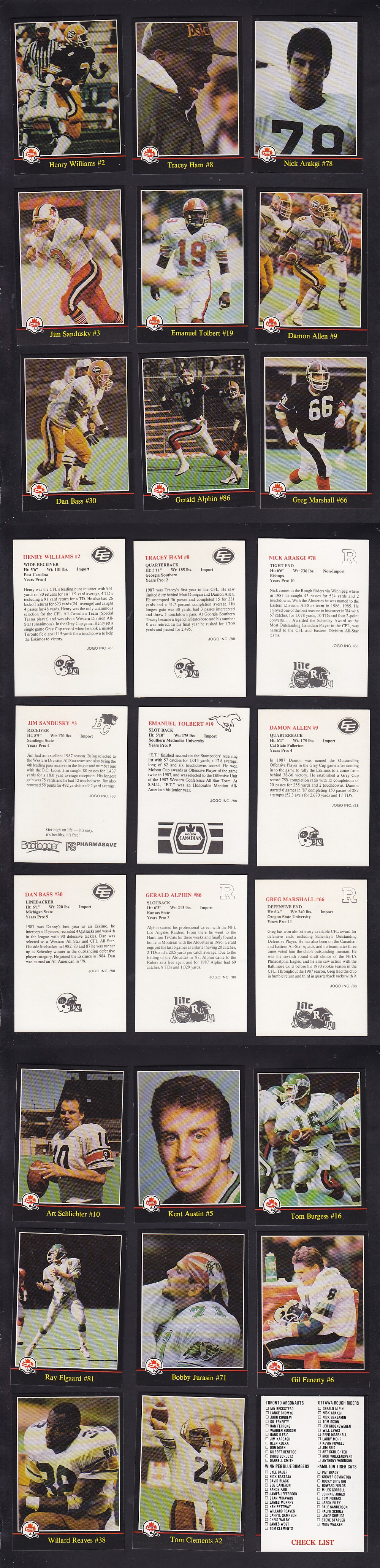 1988 CFL JOGO FOOTBALL CARD FULL SET 106/106 photo 1988 CFL JOGO FOOTBALL CARD FULL SET 106/106 photo