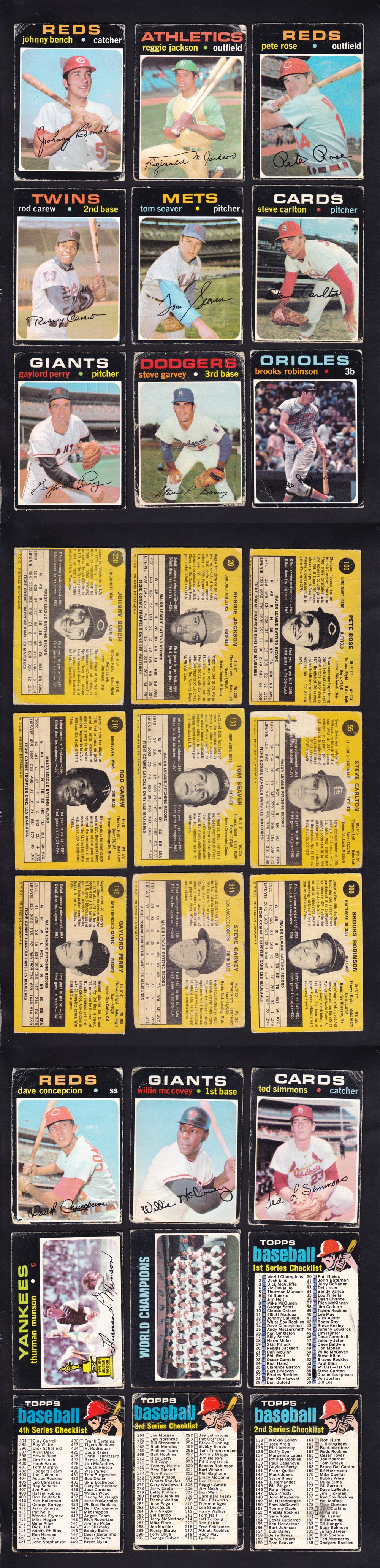 1971 O-PEE-CHEE BASEBALL CARD SER. 1 FULL SET 393/393 photo