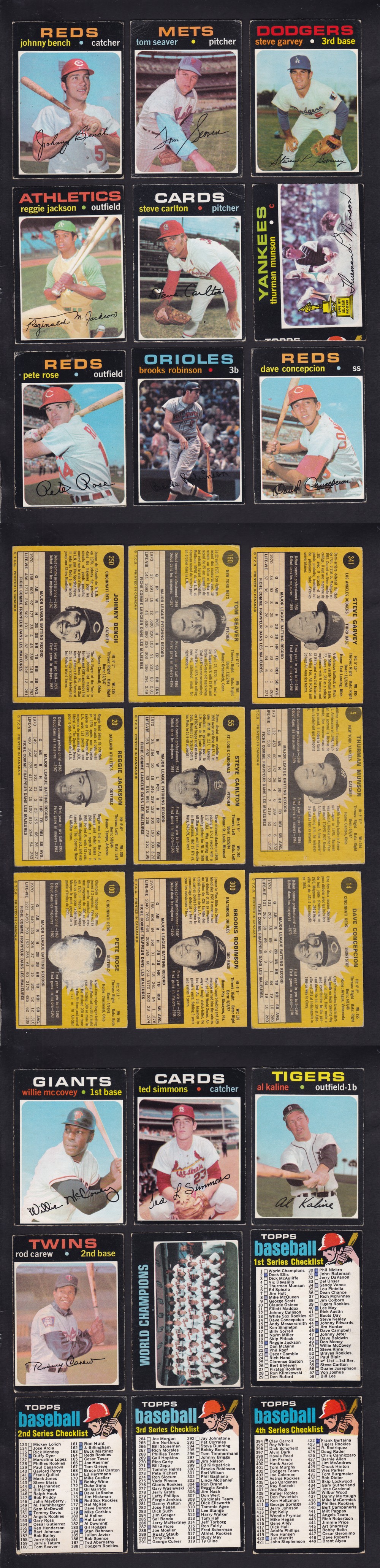 1971 O-PEE-CHEE BASEBALL CARD SER. 1 FULL SET 393/393 photo