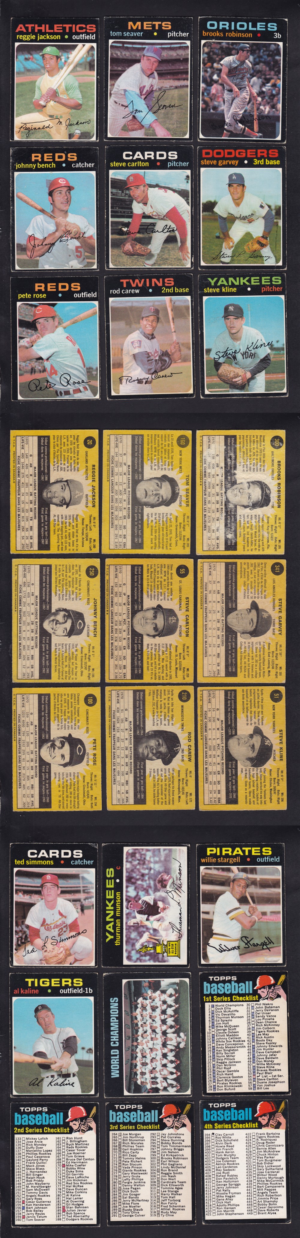 1971 O-PEE-CHEE BASEBALL CARD SER. 1 FULL SET 393/393 photo