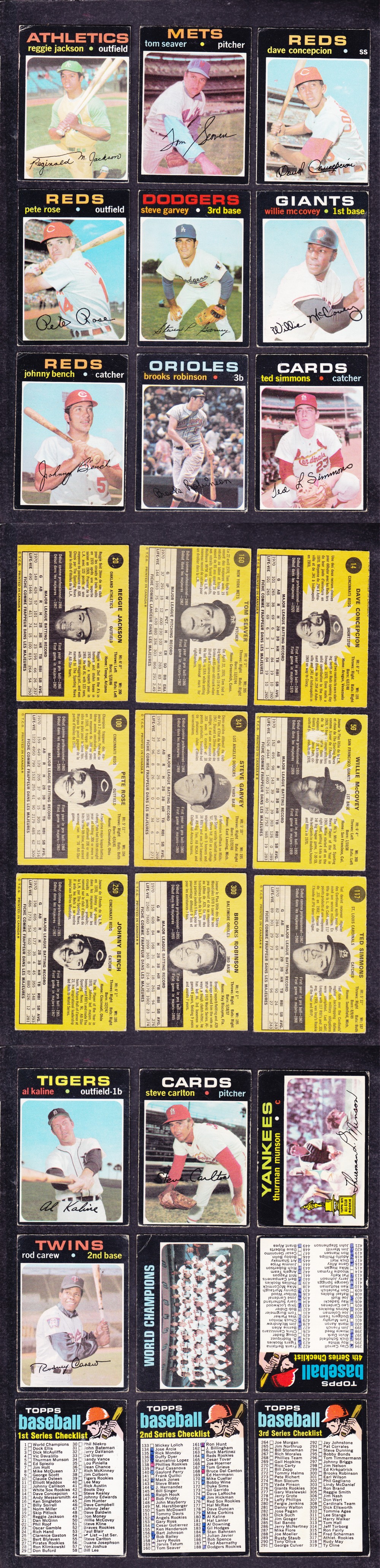 1971 O-PEE-CHEE BASEBALL CARD SER.1 FULL SET 393/393 photo