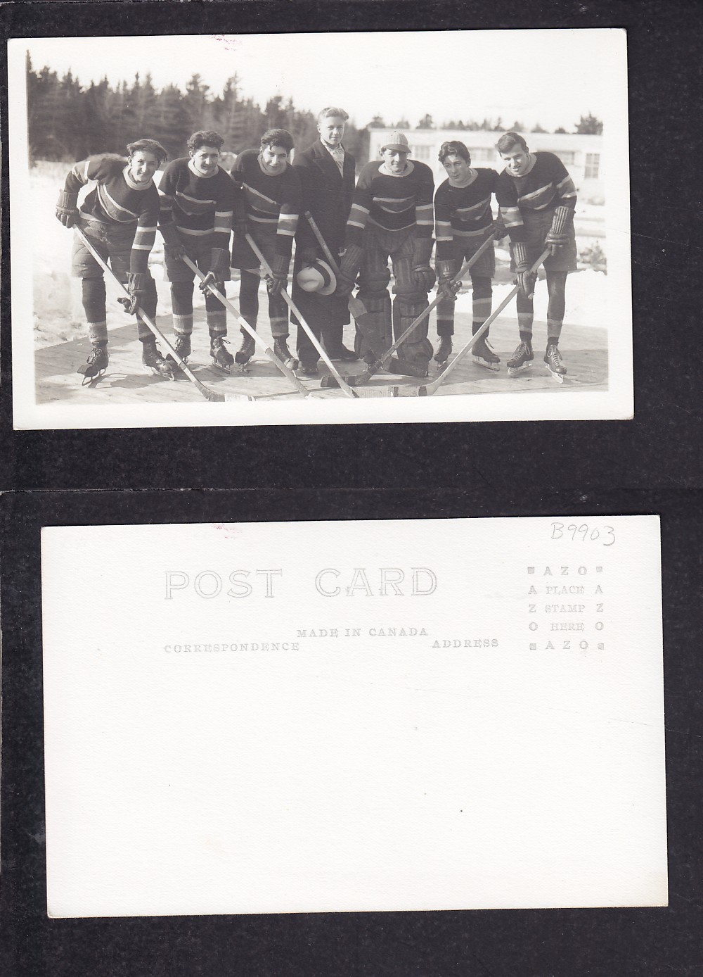 1910'S HOCKEY TEAM POST CARD photo