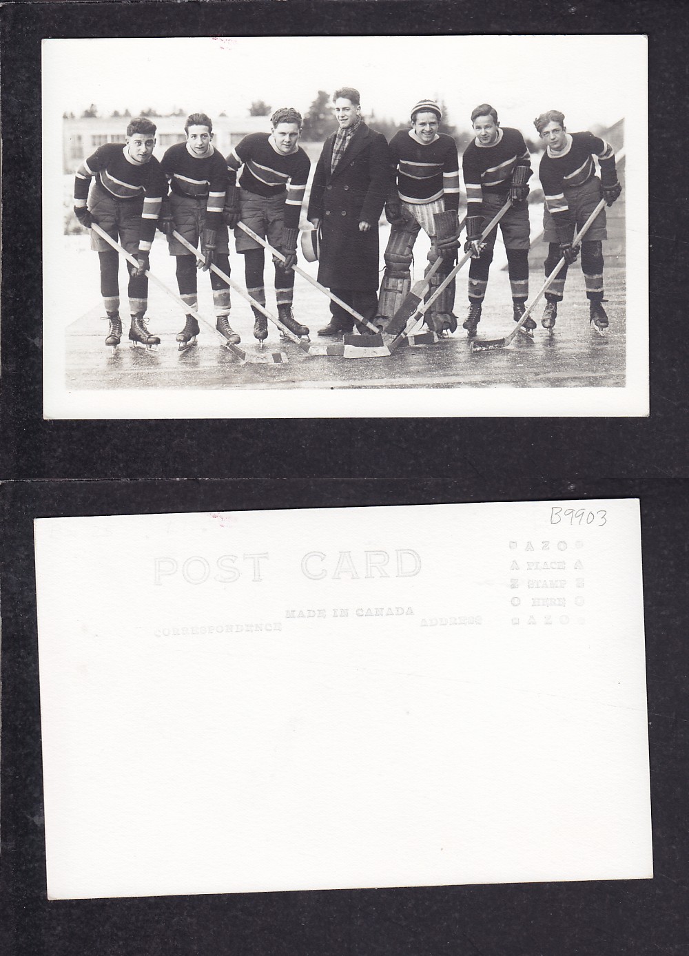 1910'S HOCKEY TEAM POST CARD photo