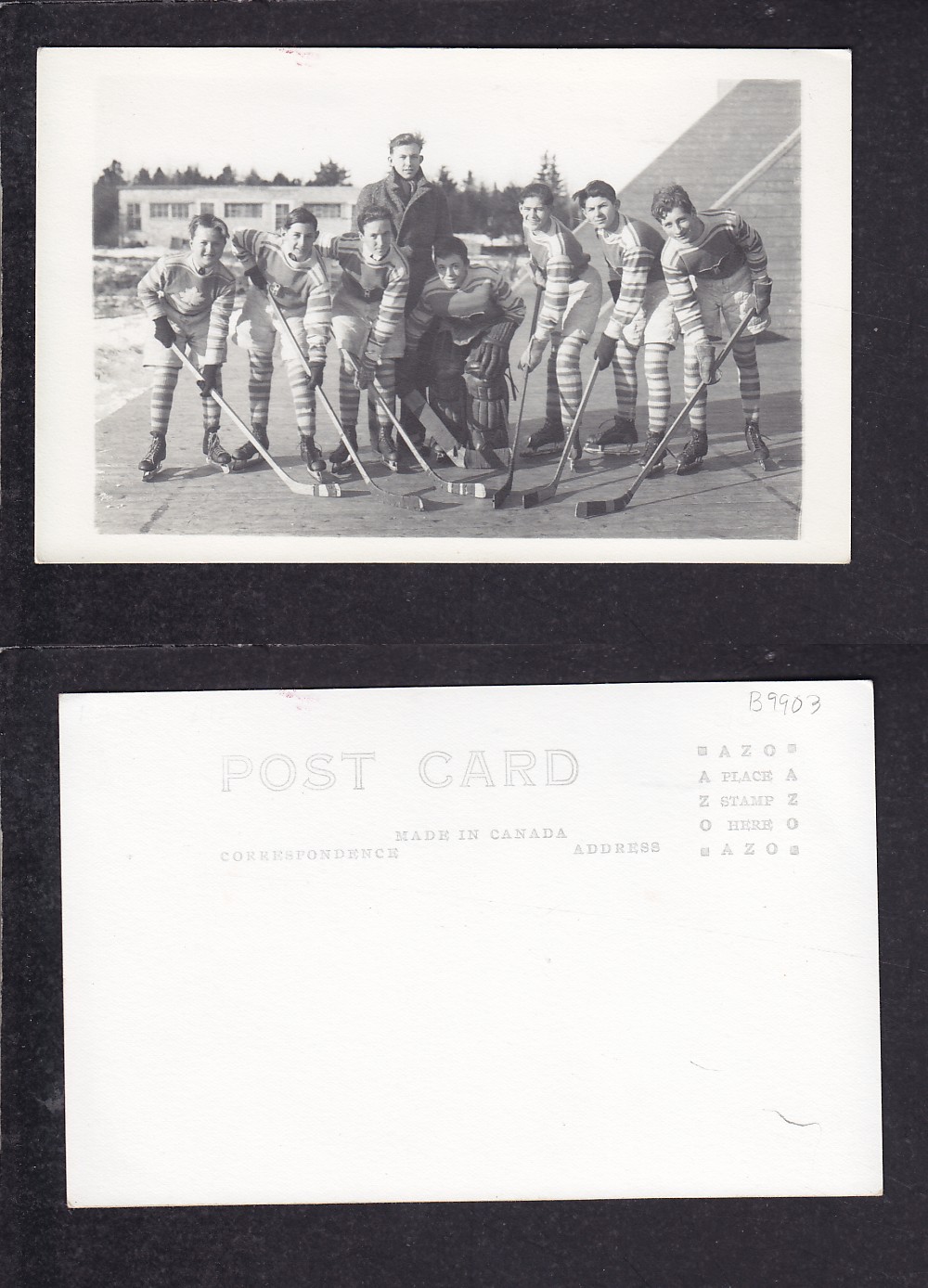 1910'S HOCKEY TEAM POST CARD photo