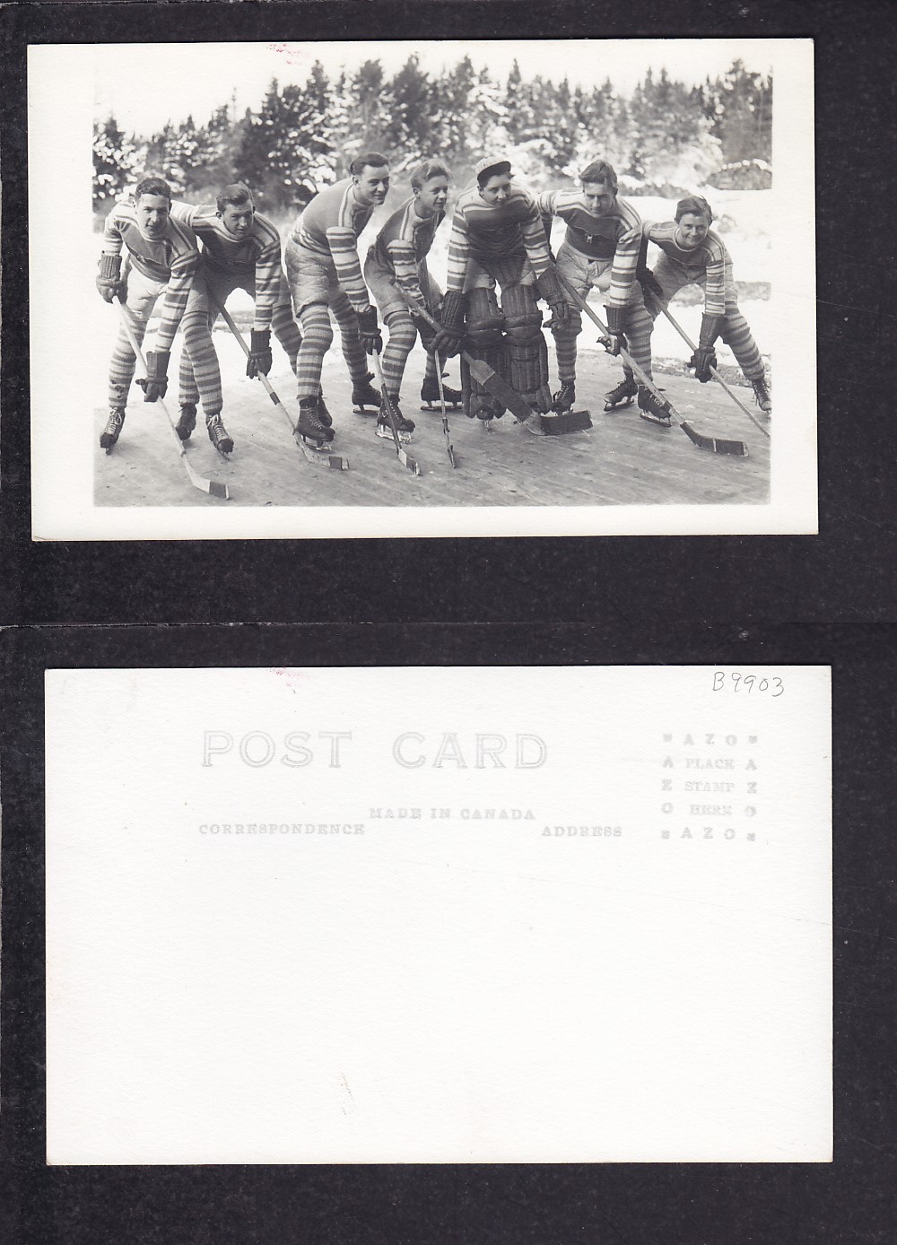 1910'S HOCKEY TEAM POST CARD photo