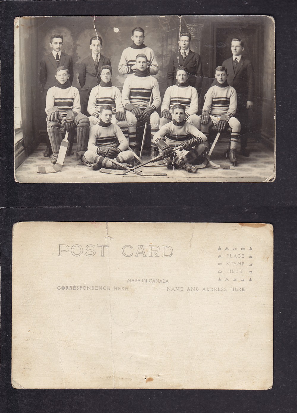 1900'S HOCKEY TEAM POST CARD photo