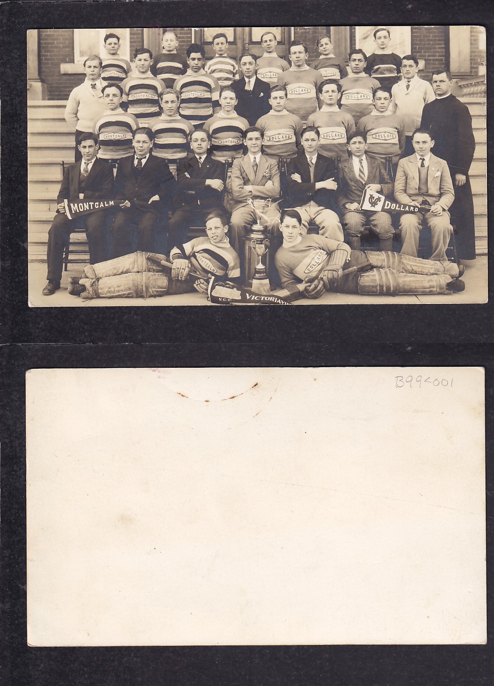 1910 VICTORIAVILLE HOCKEY TEAM POST CARD photo