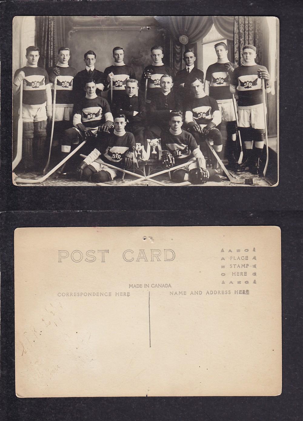 1900'S HOCKEY TEAM POST CARD photo