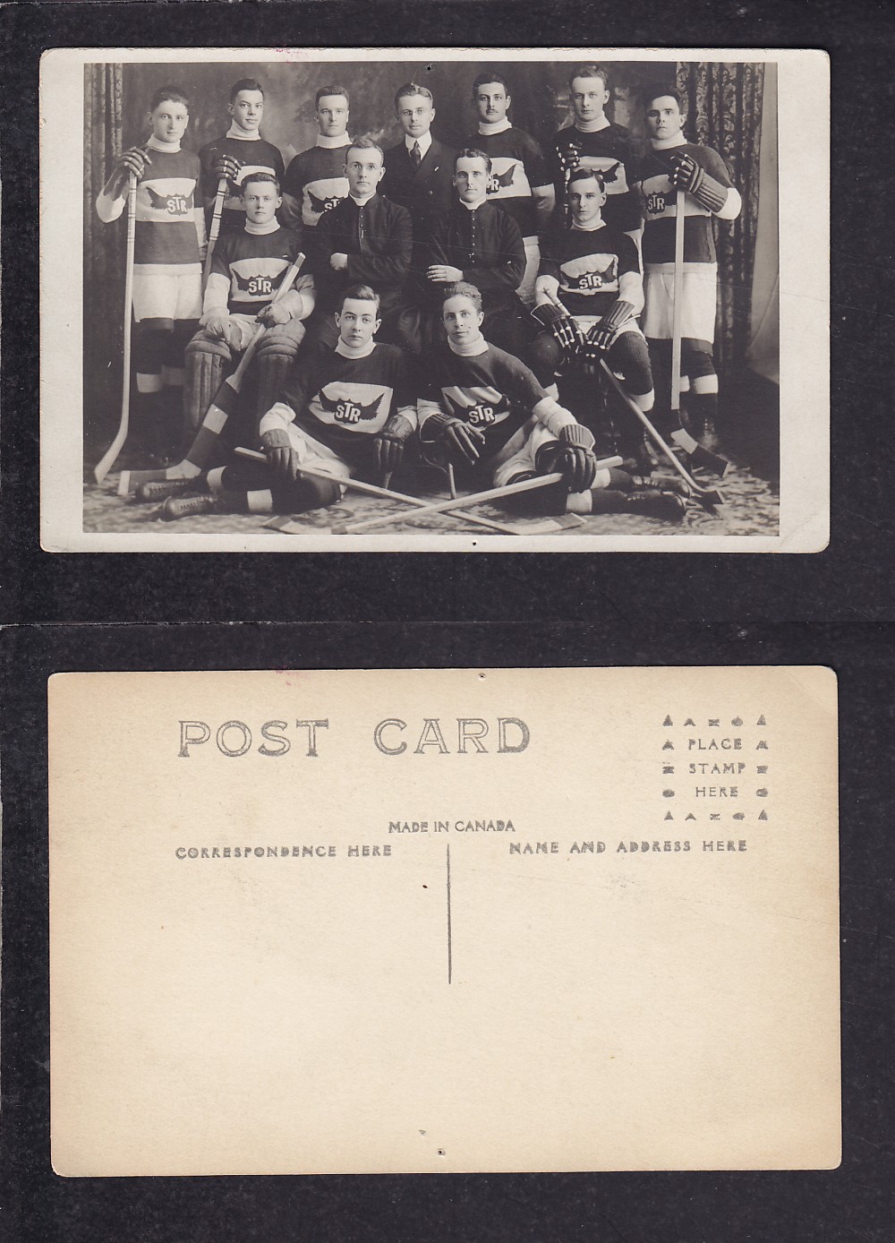 1900'S HOCKEY TEAM POST CARD photo