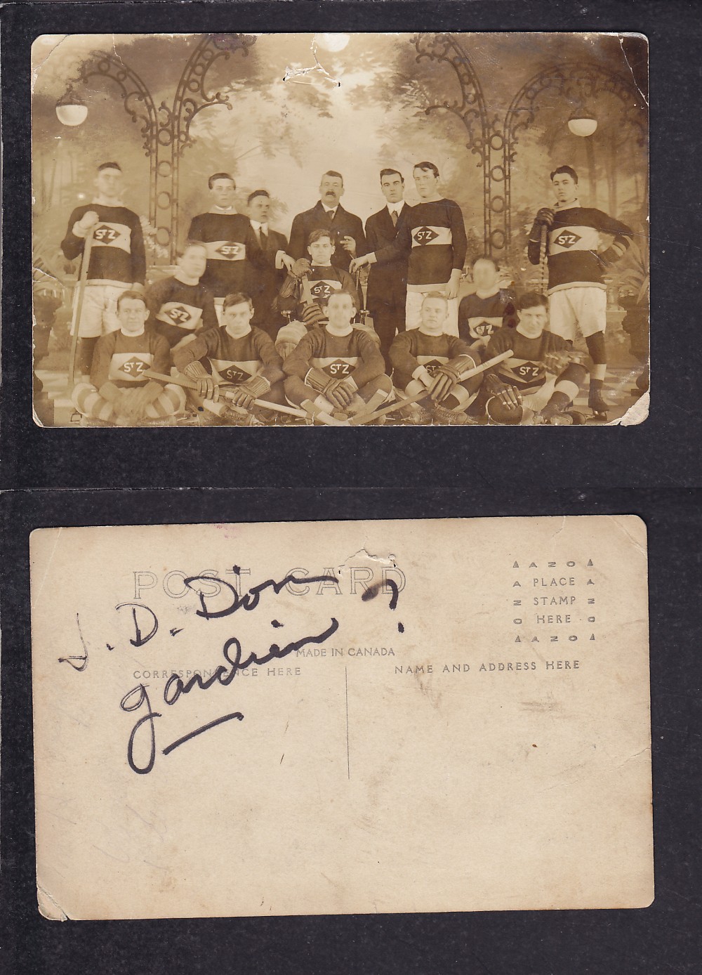 1900'S HOCKEY TEAM POST CARD photo