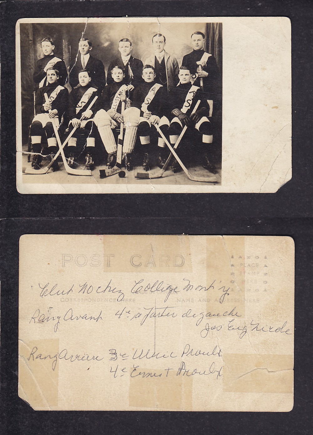 1900'S HOCKEY TEAM POST CARD photo