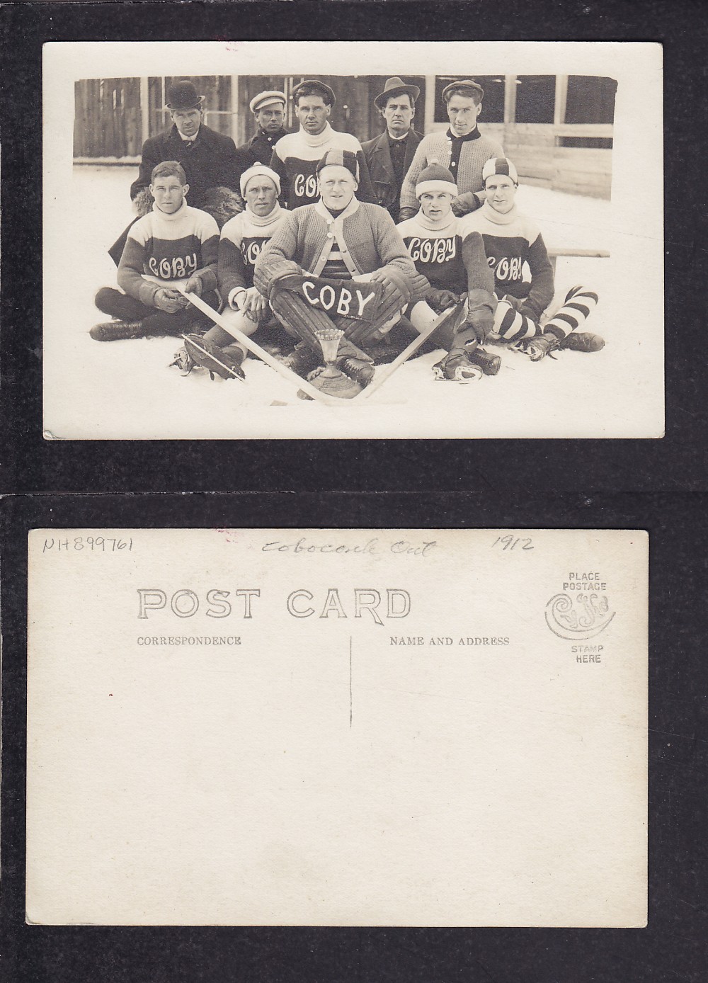 1912  HOCKEY TEAM POST CARD photo