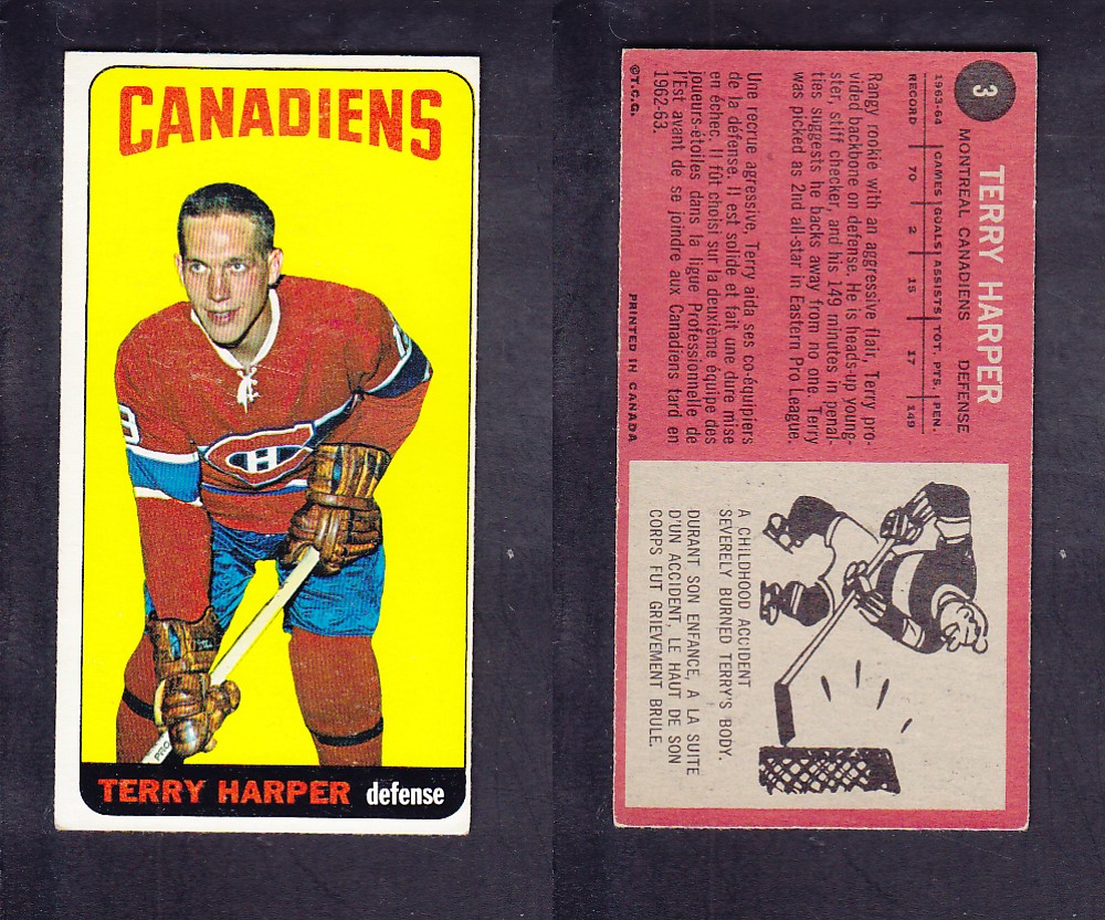 1964-65 TOPPS HOCKEY CARD #3 T. HARPER photo 1964-65 TOPPS HOCKEY CARD #3 T. HARPER photo