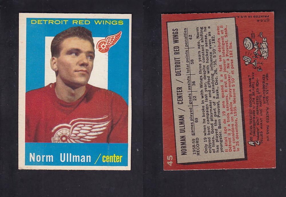 1959-60 TOPPS HOCKEY CARD #45 N. ULLMAN photo 1959-60 TOPPS HOCKEY CARD #45 N. ULLMAN photo