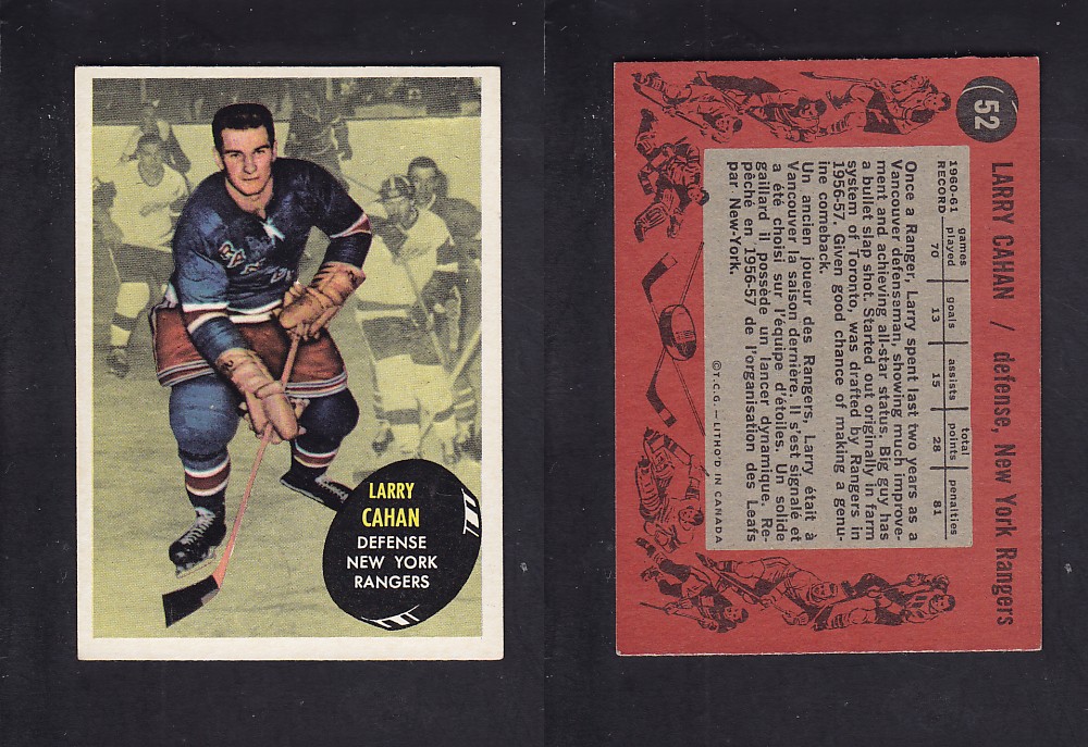 1961-62 TOPPS HOCKEY CARD #52 L. CAHAN photo 1961-62 TOPPS HOCKEY CARD #52 L. CAHAN photo