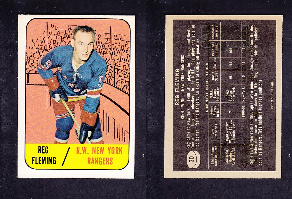 1967-68 TOPPS HOCKEY CARD #30 R. FLEMING photo 1967-68 TOPPS HOCKEY CARD #30 R. FLEMING photo