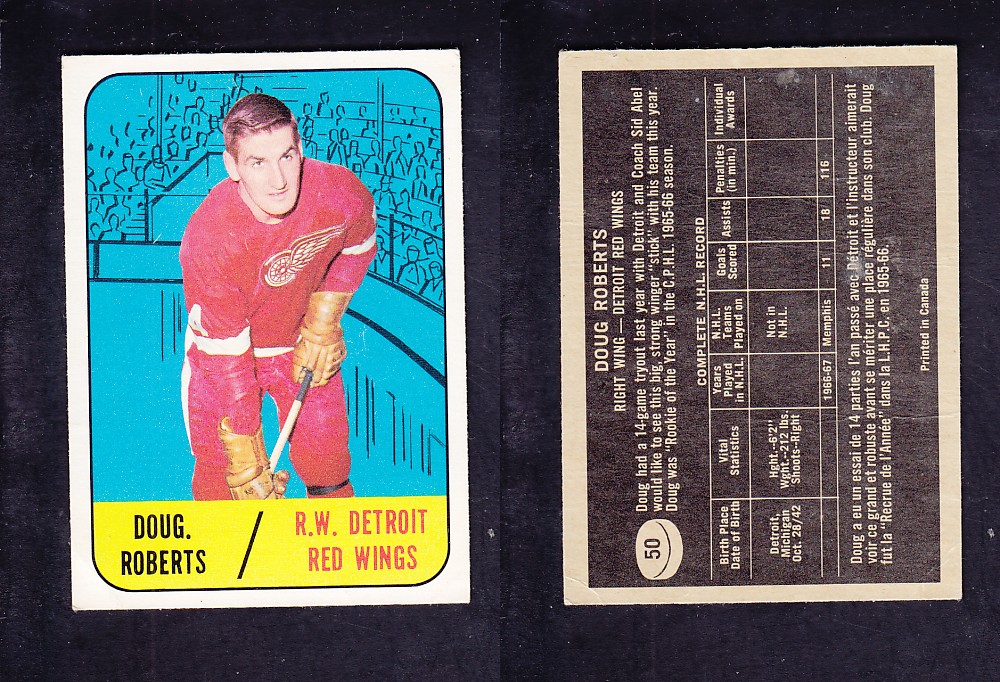 1967-68 TOPPS HOCKEY CARD #50 D. ROBERTS photo