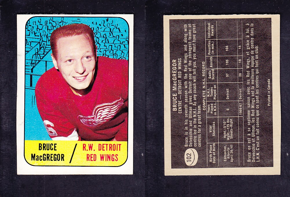 1967-68 TOPPS HOCKEY CARD #102 B. MACGREGOR photo 1967-68 TOPPS HOCKEY CARD #102 B. MACGREGOR photo