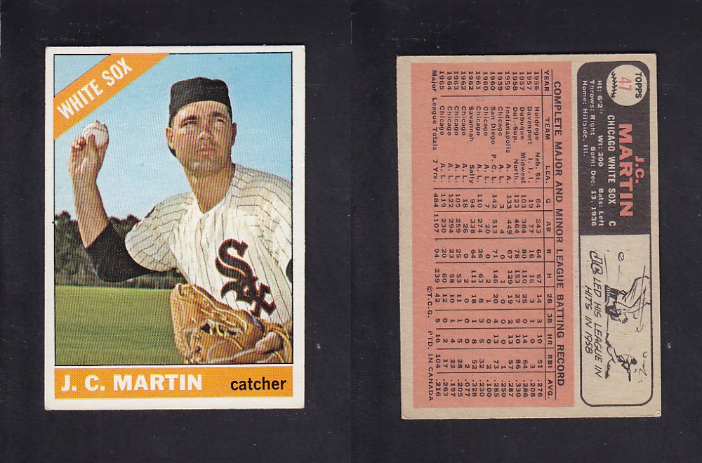 1966 O-PEE-CHEE BASEBALL CARD #47 J. C. MARTIN photo 1966 O-PEE-CHEE BASEBALL CARD #47 J. C. MARTIN photo