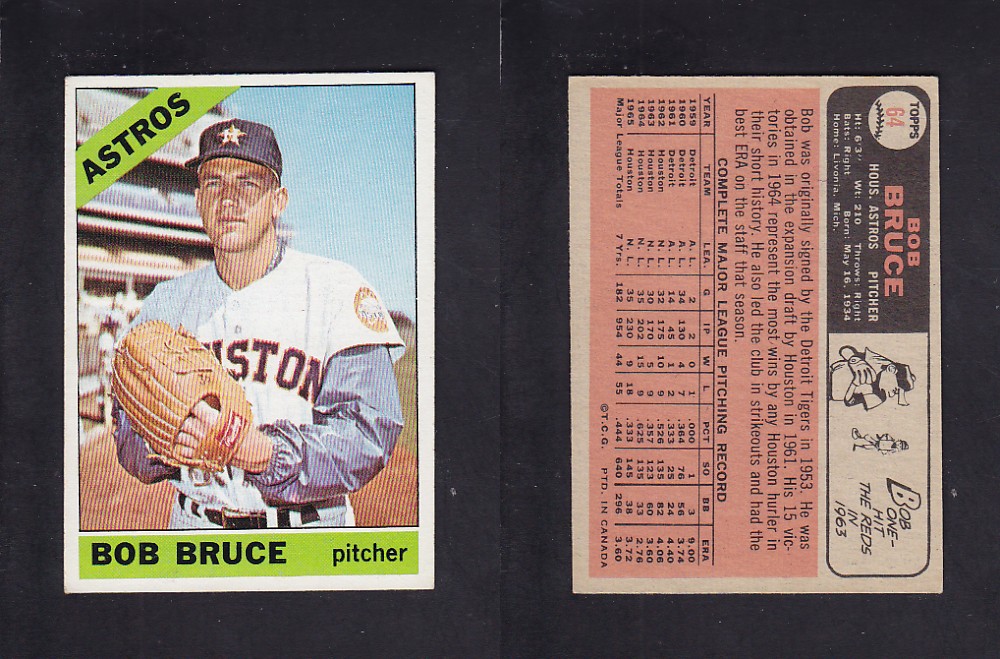 1966 O-PEE-CHEE BASEBALL CARD #64 B. BRUCE photo 1966 O-PEE-CHEE BASEBALL CARD #64 B. BRUCE photo