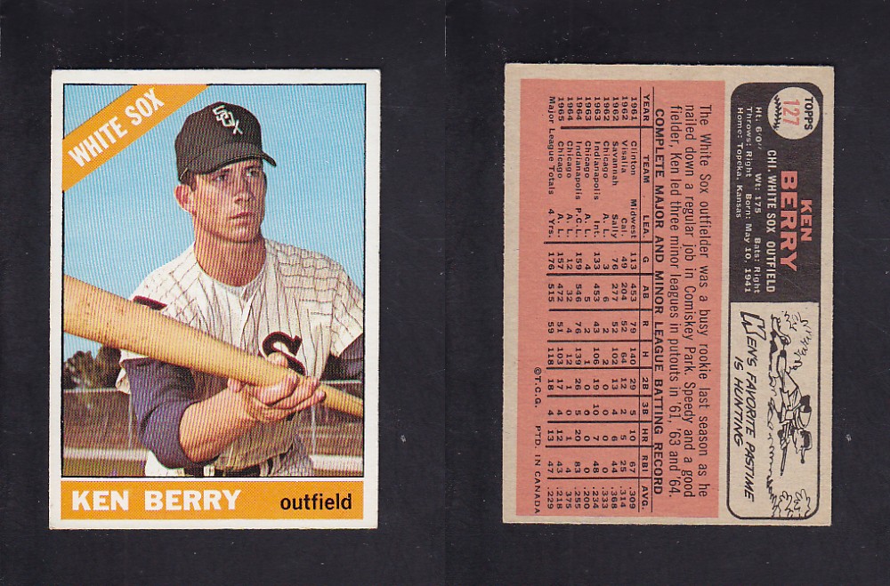 1966 O-PEE-CHEE BASEBALL CARD #127 K. BERRY photo 1966 O-PEE-CHEE BASEBALL CARD #127 K. BERRY photo