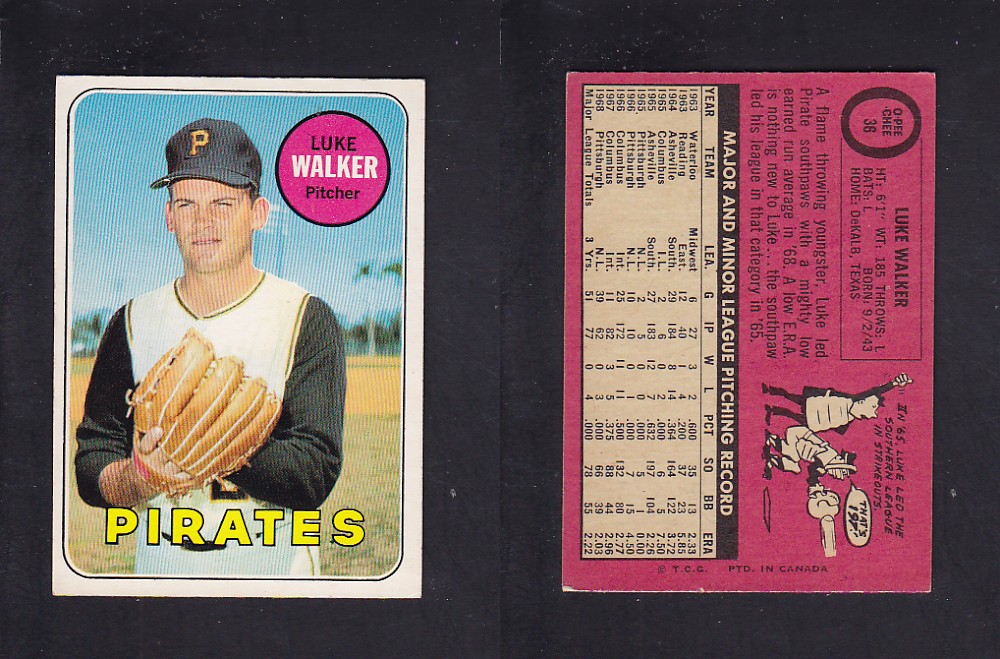 1969 O-PEE-CHEE BASEBALL CARD #36 L. WALKER photo 1969 O-PEE-CHEE BASEBALL CARD #36 L. WALKER photo