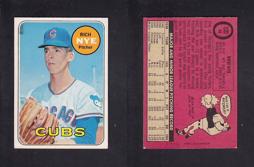 1969 O-PEE-CHEE BASEBALL CARD #88 R. NYE photo 1969 O-PEE-CHEE BASEBALL CARD #88 R. NYE photo