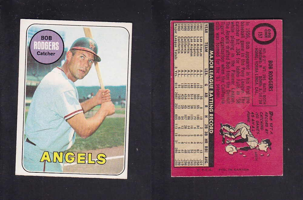 1969 O-PEE-CHEE BASEBALL CARD #157 B. RODGERS photo 1969 O-PEE-CHEE BASEBALL CARD #157 B. RODGERS photo
