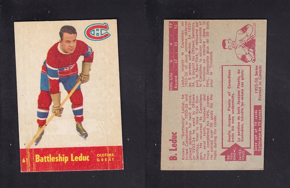 1955-56 PARKHURST HOCKEY CARD #61 B. LEDUC photo 1955-56 PARKHURST HOCKEY CARD #61 B. LEDUC photo