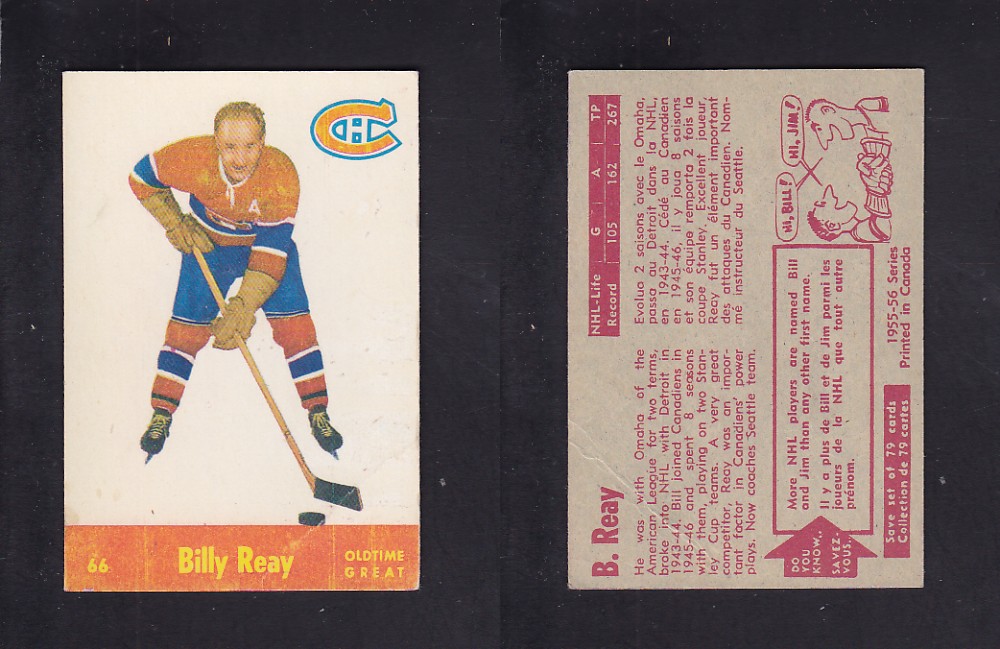 1955-56 PARKHURST HOCKEY CARD #66 B. REAY photo 1955-56 PARKHURST HOCKEY CARD #66 B. REAY photo