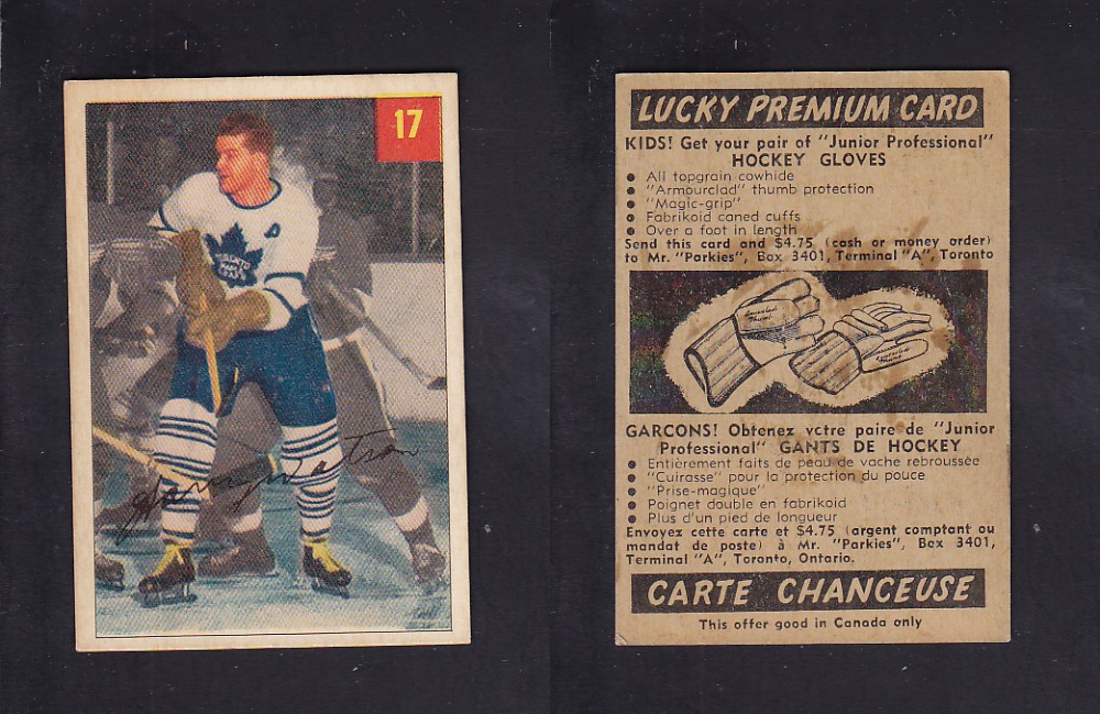 1954-55 PARKHURST HOCKEY CARD #17 H. WATSON photo 1954-55 PARKHURST HOCKEY CARD #17 H. WATSON photo