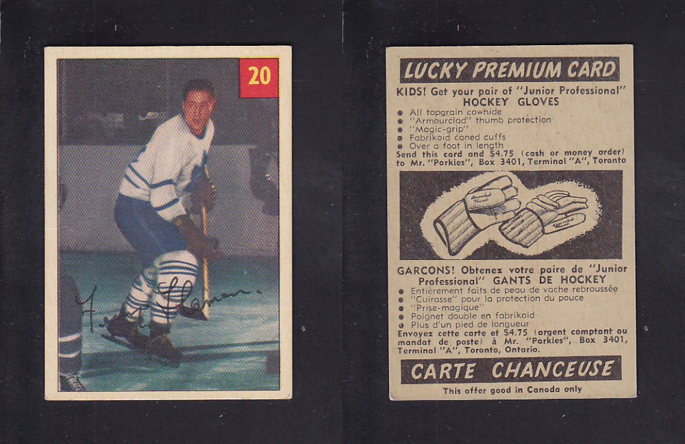 1954-55 PARKHURST HOCKEY CARD #20 F. FLAMAN photo 1954-55 PARKHURST HOCKEY CARD #20 F. FLAMAN photo