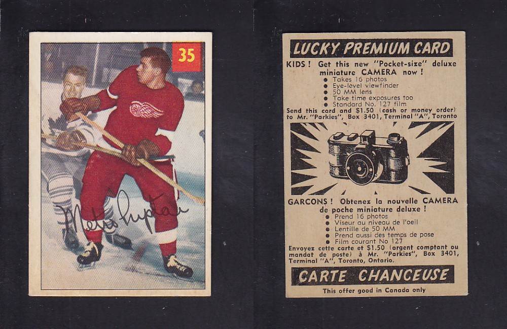 1954-55 PARKHURST HOCKEY CARD #35 M. PRYSTAI photo 1954-55 PARKHURST HOCKEY CARD #35 M. PRYSTAI photo