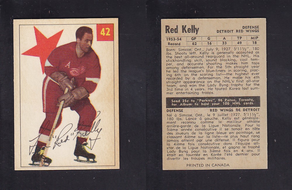 1954-55 PARKHURST HOCKEY CARD #42 R. KELLY photo 1954-55 PARKHURST HOCKEY CARD #42 R. KELLY photo