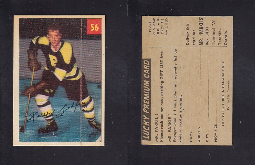 1954-55 PARKHURST HOCKEY CARD #56 W. GODFREY photo 1954-55 PARKHURST HOCKEY CARD #56 W. GODFREY photo