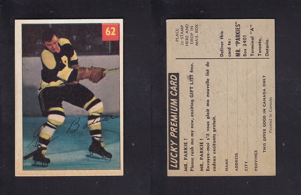 1954-55 PARKHURST HOCKEY CARD #62 G. BODNAR photo 1954-55 PARKHURST HOCKEY CARD #62 G. BODNAR photo