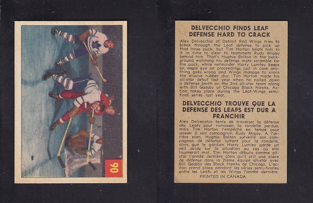 1954-55 PARKHURST HOCKEY CARD #90 DELVECCHIO FIND LEAF DEFENSE HARD TO CRACK photo 1954-55 PARKHURST HOCKEY CARD #90 DELVECCHIO FIND LEAF DEFENSE HARD TO CRACK photo