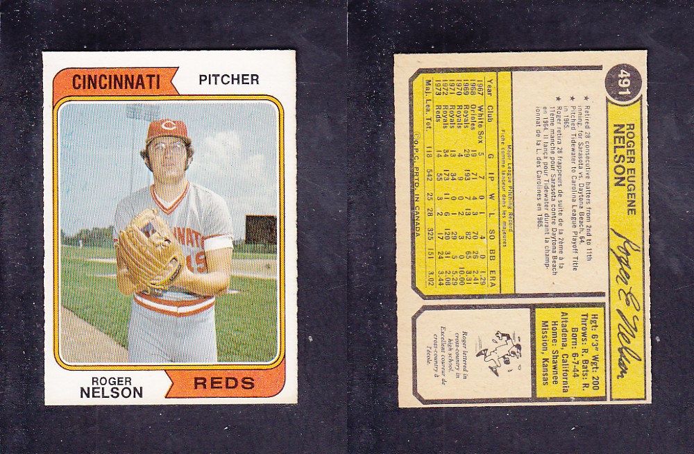 1974 O-PEE-CHEE BASEBALL CARD #491 R. NELSON photo 1974 O-PEE-CHEE BASEBALL CARD #491 R. NELSON photo