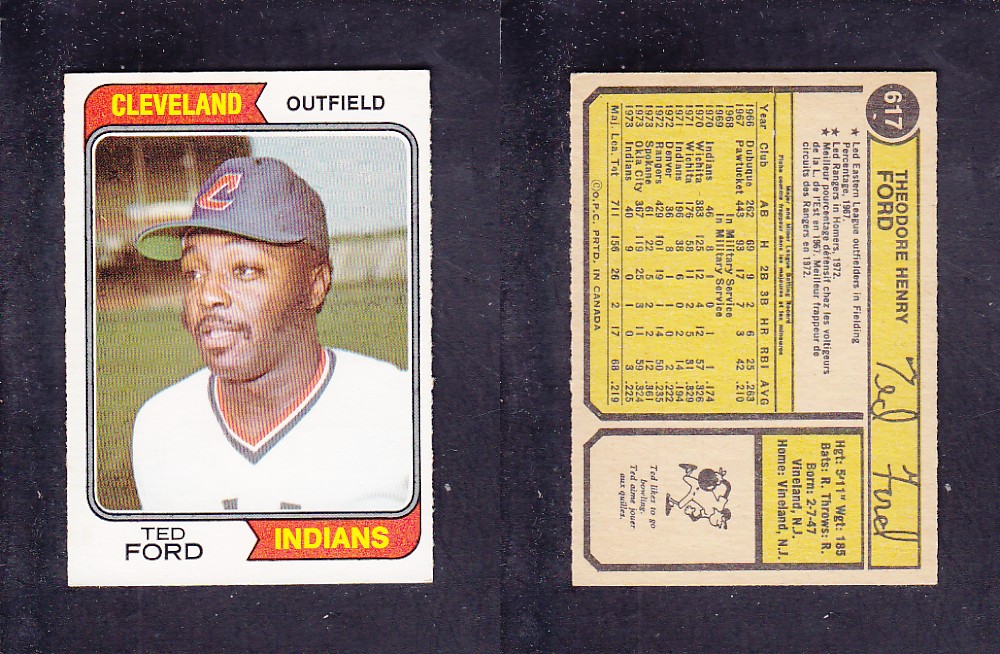 1974 O-PEE-CHEE BASEBALL CARD #617 T. FORD photo