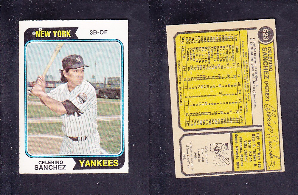 1974 O-PEE-CHEE BASEBALL CARD #623 C. SANCHEZ photo