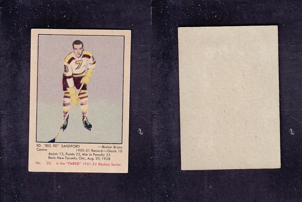 1951-52 PARKHURST HOCKEY CARD #22 E. SANDFORD photo 1951-52 PARKHURST HOCKEY CARD #22 E. SANDFORD photo