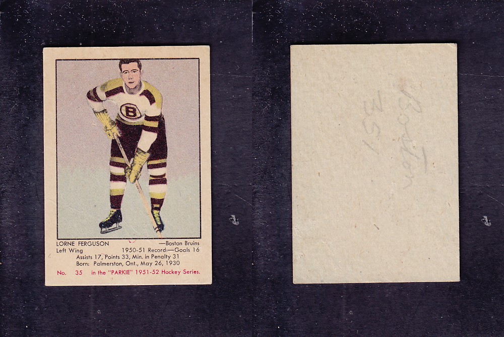 1951-52 PARKHURST HOCKEY CARD #35 L. FERGUSON photo 1951-52 PARKHURST HOCKEY CARD #35 L. FERGUSON photo