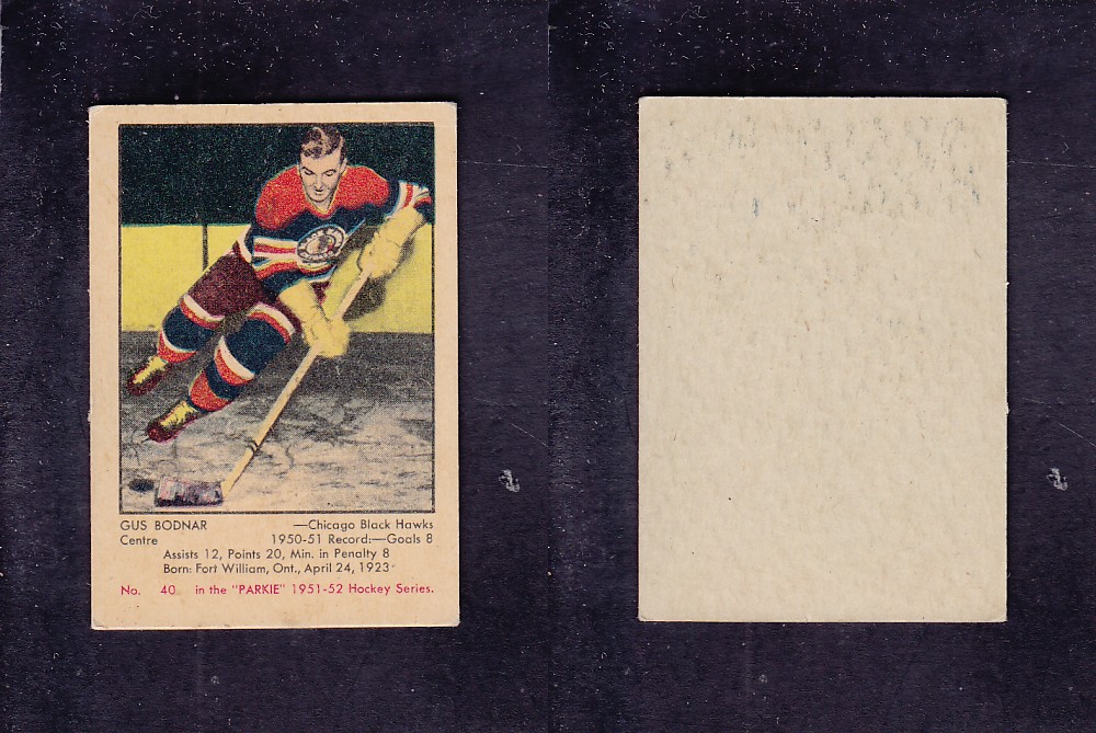 1951-52 PARKHURST HOCKEY CARD #40 G. BODNAR photo 1951-52 PARKHURST HOCKEY CARD #40 G. BODNAR photo