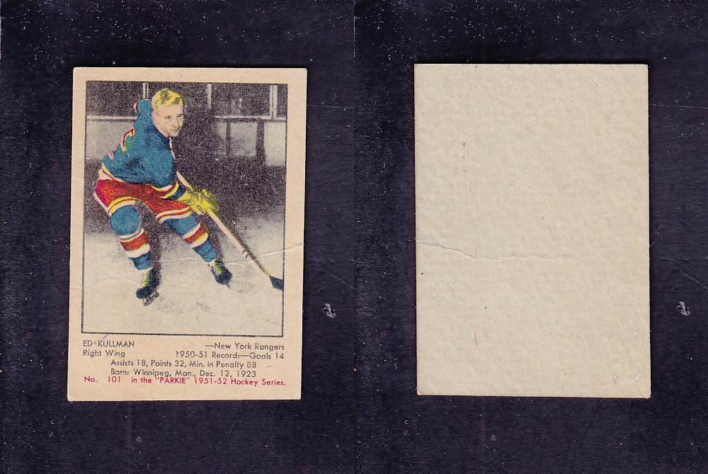 1951-52 PARKHURST HOCKEY CARD #101 E. KULLMAN photo