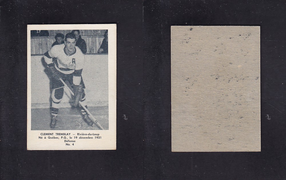 1951-52 BAS DU FLEUVE HOCKEY CARD #4 C. TREMBLAY photo