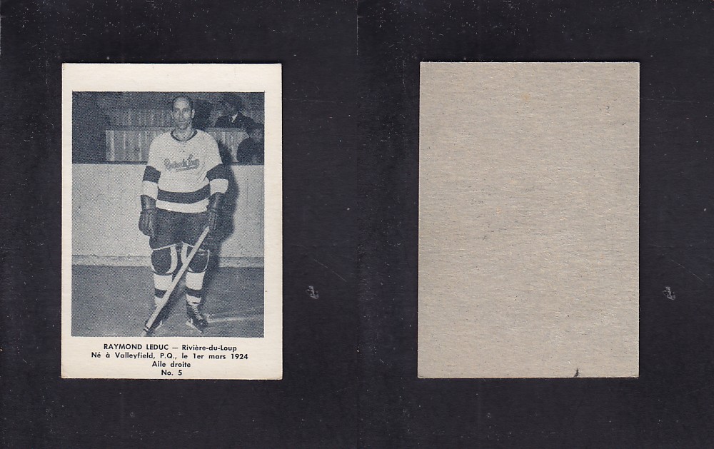 1951-52 BAS DU FLEUVE HOCKEY CARD #5 R. LEDUC photo 1951-52 BAS DU FLEUVE HOCKEY CARD #5 R. LEDUC photo