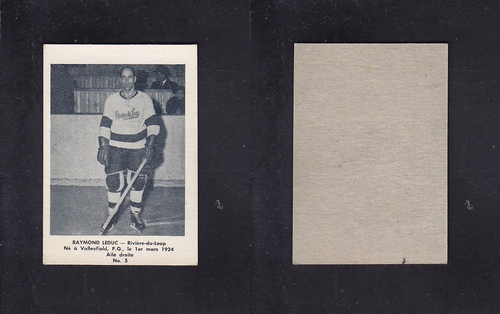 1951-52 BAS DU FLEUVE HOCKEY CARD #5 R. LEDUC photo