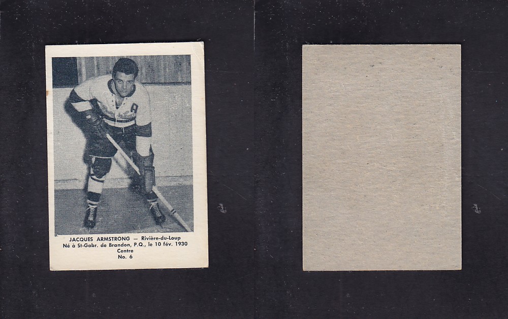 1951-52 BAS DU FLEUVE HOCKEY CARD #6 J. ARMSTRONG photo